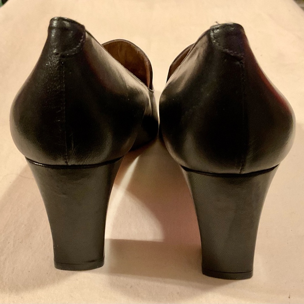 Xandra Belli Vintage Black and Dark Brown Heeled Loafer - Picture 3 of 8